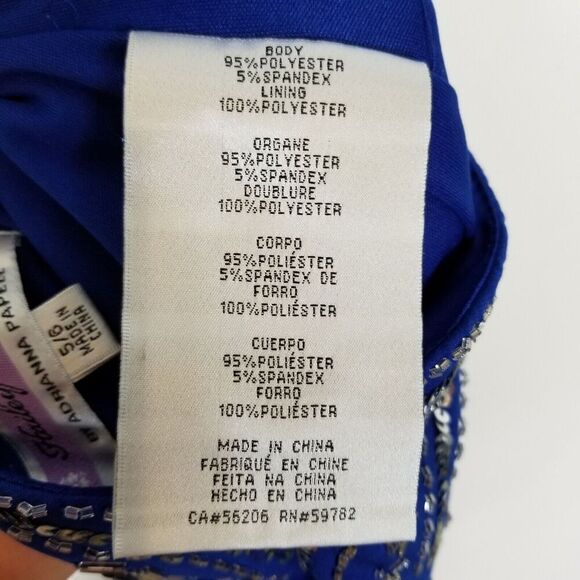 VTG Hailey Logan Dress Sz  5/6 Blue Y2K  Maxi Beaded Sleeveless V Neck Prom - Picture 8 of 8